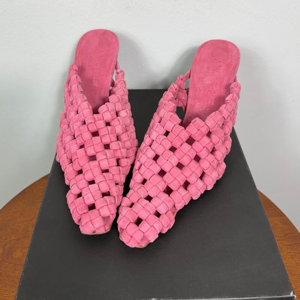 New A.W.A.K.E Mode Regina Weaved Mule in Pink Suede Women's Size EU 39 - Picture 3 of 12